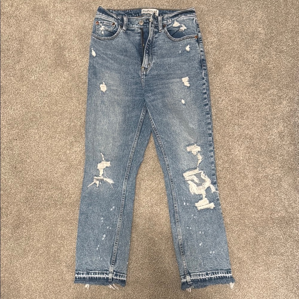 Abercrombie & Fitch Ultra High Rise Ankle Straight Jeans
